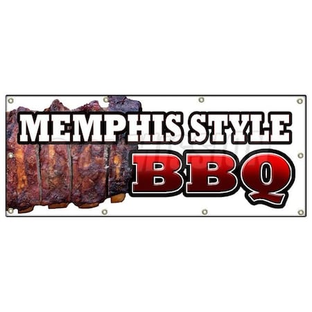 MEMPHIS STYLEBBQ BANNER SIGN Beef Brisket Ribs Pork Barbque Open Eat